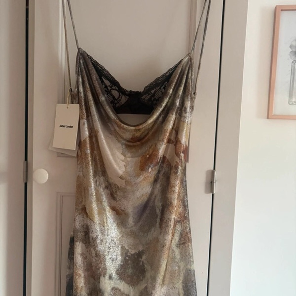 Jaded London Brown Gray Sleeveless Maxi Dress